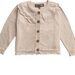Organic cotton cream cardigan.